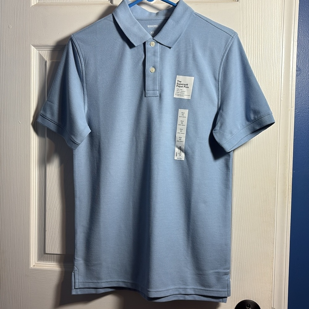Sonoma Short Sleeve Light Blue Men's Polo Shirt XS